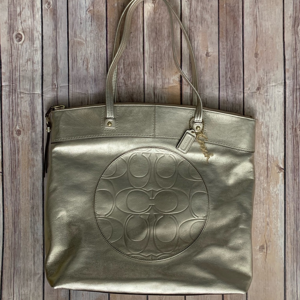 Coach Metallic Gold Tote